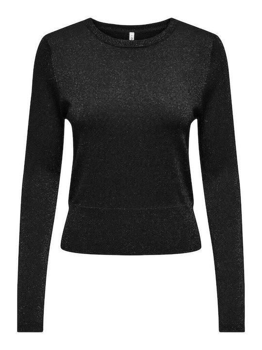 Only Damen Langarm Kurz Pullover Schwarz