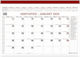 Innostat Monthly Planner 2025 Red 34x48cm