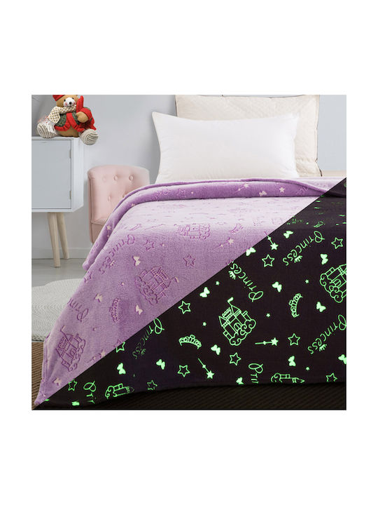 Beauty Home Κουβέρτα Art 6146 Φωσφορίζουσα Λιλά 160x220εκ.