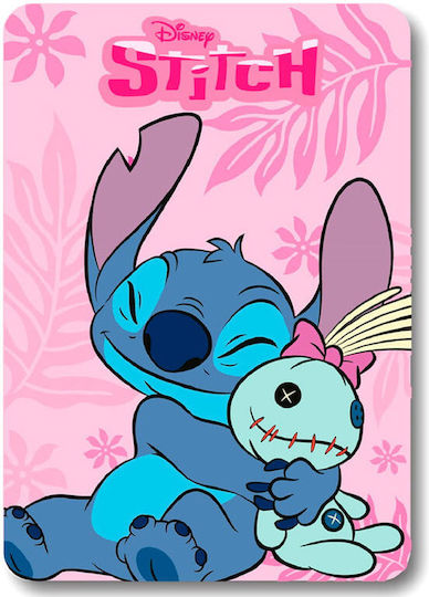 Disney Κουβέρτα Stitch Ροζ 100x140εκ.