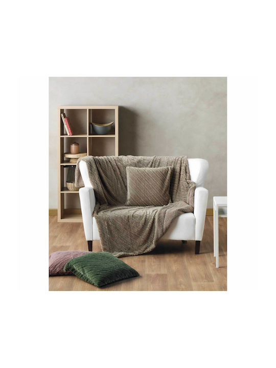 Kentia Libeth Pătură Blănoasă Canapea 130x180 cm Taupe