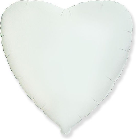 Balloon Foil Valentine's Day Heart White 46cm