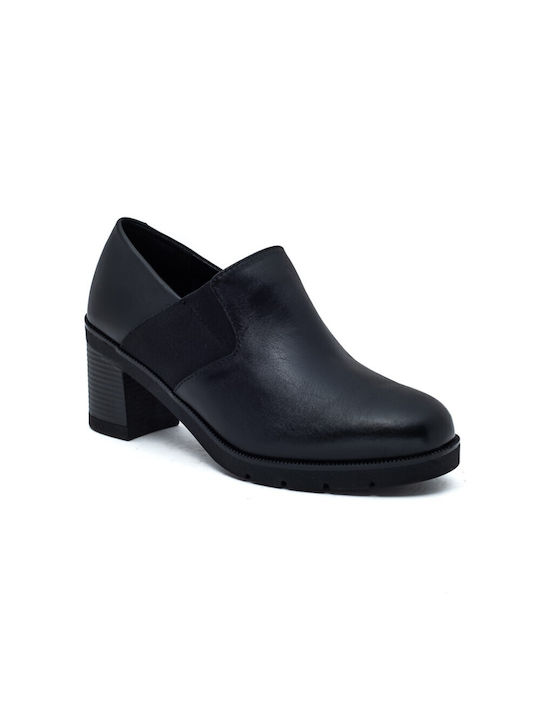 Leder Stiefeletten Damen Schwarz