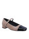 Leather Pointed Toe Brown Heels with Strap