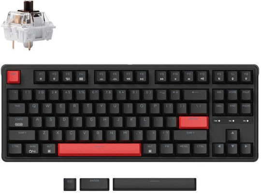 Keychron C3 Pro C3P-H3 C3P-H3 Gaming Μηχανικό Πληκτρολόγιο Tenkeyless με Custom Brown διακόπτες και Φωτιζόμενα πλήκτρα (Αγγλικό US)