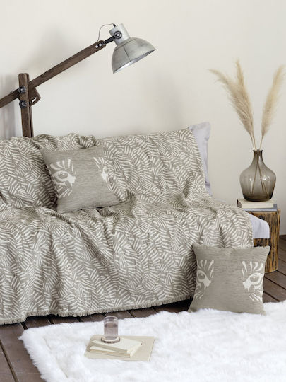 Nima Lebrand Armchair Throw Chenille 180x180cm Taupe