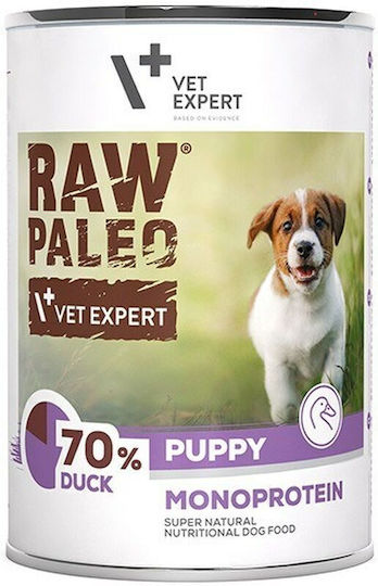 VetExpert Raw Paleo Υγρή Τροφή για Κουτάβια σε Κονσέρβα με Πάπια χωρίς Γλουτένη 400gr