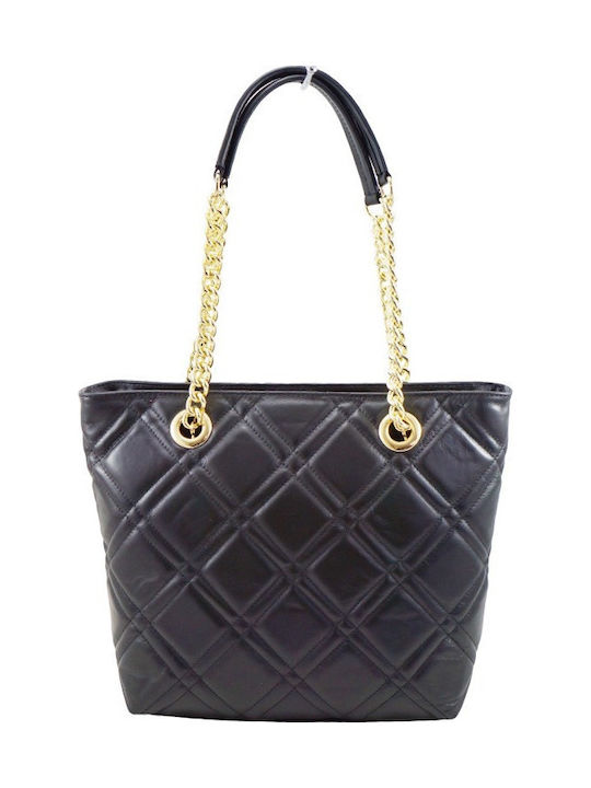Mybag Leder Damentasche Schultertasche Schwarz