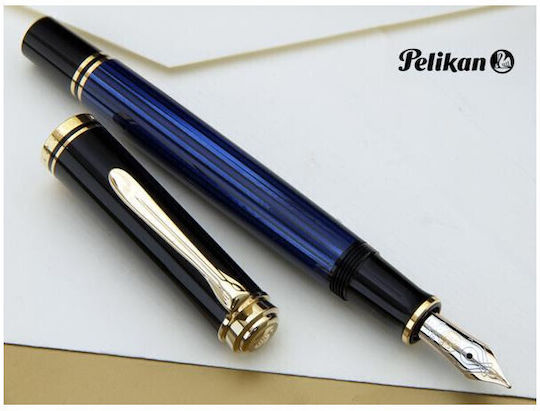 Pelikan Souveran M400 Πένα Γραφής Extra Fine Μπλε με Μπλε Μελάνι