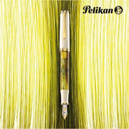 Pelikan Souveran M400 Tortoise Πένα Γραφής Extra Fine Λευκή με Μπλε Μελάνι