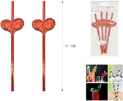 Straws Paper Red 4pcs