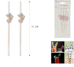 Straws Paper Pink 4pcs