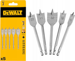 Комплект свредла Dewalt Paddle 5 бр. 14 18 22 25 32 мм шестостен 1/4"