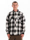 Long-sleeved Flannel Shirt Checked White