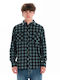 Long-sleeved Flannel Shirt Checked Black