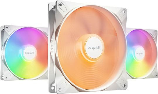 Be Quiet Light Wings LX HS Case Fan 140mm (1800rpm / 75.3cfm) with ARGB Lighting and 3-Pin / 4-Pin PWM Connection 3pcs White