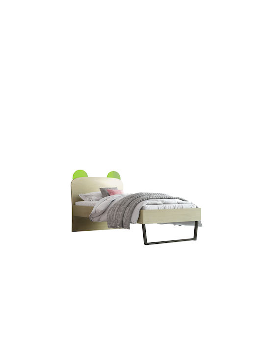 Coroană Pat pentru Copii Clasic Single Verde pe...