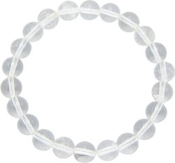Handmade Bracelet with Semi-Precious Stones White Quartz Rock Crystal