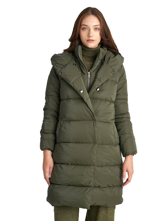 Verity Women's Long Lifestyle Jacket for Winter Green
