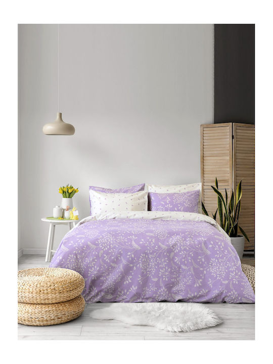 Kocoon Denise Σετ Σεντόνια Υπέρδιπλα με Λάστιχο 160x200+32εκ. Λιλά (4τμχ)