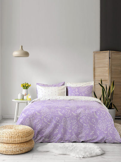 Kocoon Sheet Sets Queen with Elastic 160x200+32cm. Denise Lilac 4pcs