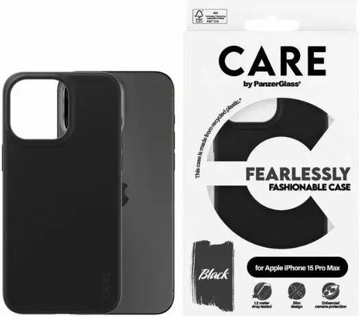 Hülle Apple iPhone 15 Pro Max Care von Panzerglass Furchtlos modische Hülle 1432 Schwarz 5715685005671