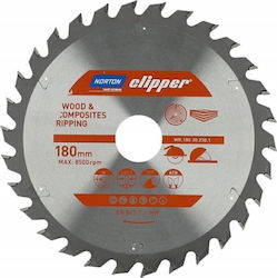 Norton Circular Saw Blade 180mm X 30mm X 30t Wood Composites Atb 2.8 1.8
