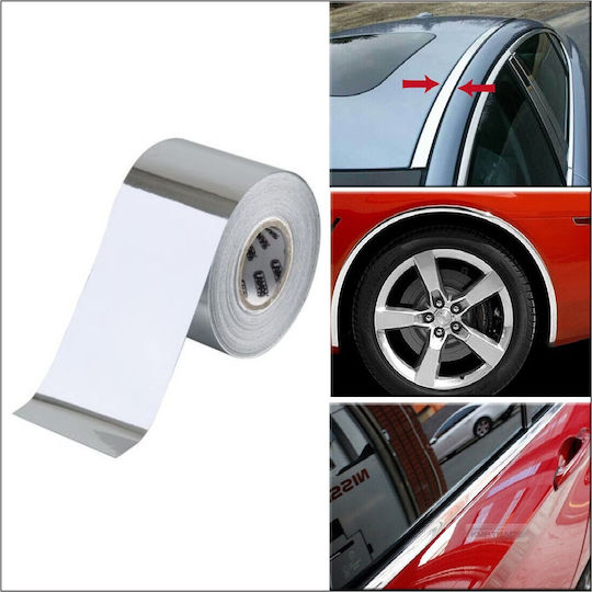 Benzi Autocolante Auto 5 x 5cm în Culoarea Argintiu 1buc