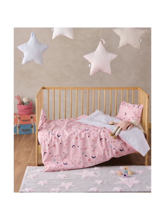 Kentia Σετ Βρεφικά Σεντόνια Λίκνου Βαμβακερά Laluna Pink 60x120εκ. 2τμχ