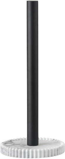 Andrea House Metallic Paper Towel Holder Marble Effect Black 14x14x32.5cm CC74064
