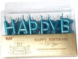 Κεράκια Κεράκι Γενεθλίων Happy Birthday σε Γαλάζιο Χρώμα 6909-7/Γ