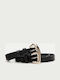 Wide Leather Women's Belt Black
