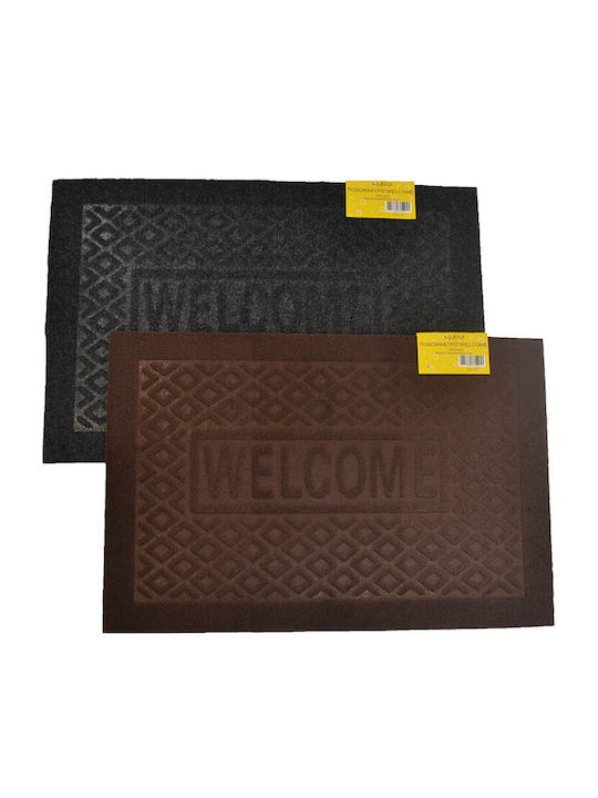Sidirela Entrance Mat Carpet with Anti-slip Backing Welcome Black 40x60cm