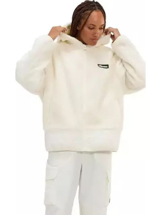 Ski Club Axamer Fleece Κοντό Γυναικείο Puffer Μπουφάν για Χειμώνα Μπεζ