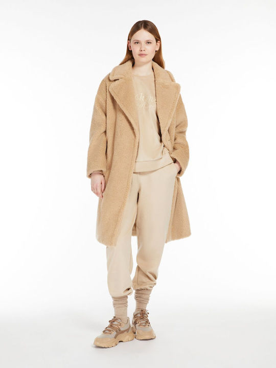 Wolle Damen Beige Mantel