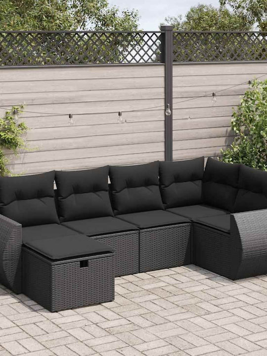 Γωνιακός Καναπές Εξωτερικού Χώρου Rattan με Μπα...