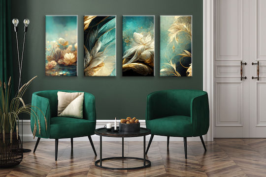 Decowalls Τετράπτυχος Πίνακας σε Καμβά 80x160cm