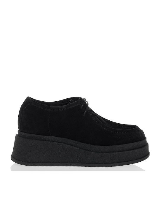 Leather Women's Moccasins in Black Color