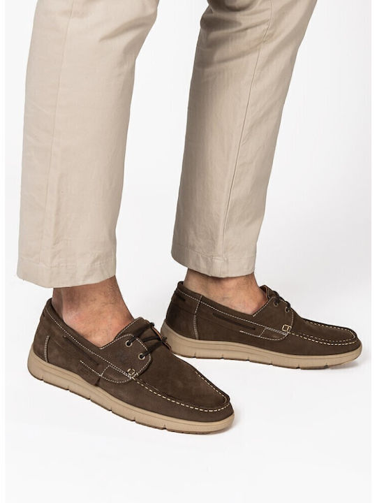 Δερμάτινα Ανδρικά Boat Shoes σε Καφέ Χρώμα