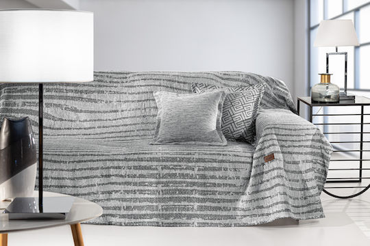 Guy Laroche Sydney Three-Seater Sofa Throw P180xW300cm Silver Guy Laroche Sydney Three-Seater Sofa Throw P180xW300cm Silver