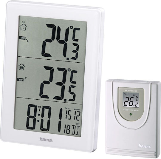 HAMA Drahtlos Wetterstation Digital Tischplatte Weiß