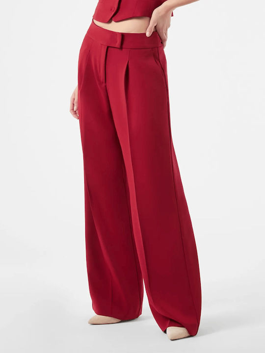 Women's Fabric Trousers Red
