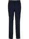 Women's Fabric Trousers with Elastic Navy Blue