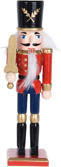 Nutcracker de Crăciun Lemn Soldat cu o Sabie de Aur Înălțime 18cm.