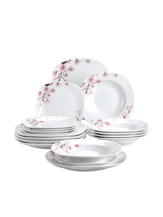 Set de Farfurii Ceramic Alb 18buc 6152855381347