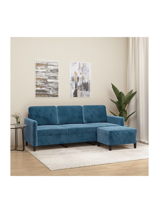 Dreisitzer Samt Blau 77x80cm