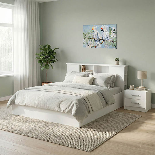 Olympus Κρεβάτι Διπλό για Στρώμα 140x200cm Λευκό