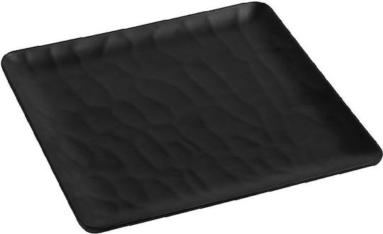 Espiel Wavy Matte Πιάτο Ρηχό από Μελαμίνη Matte Black με Διάμετρο 22cm