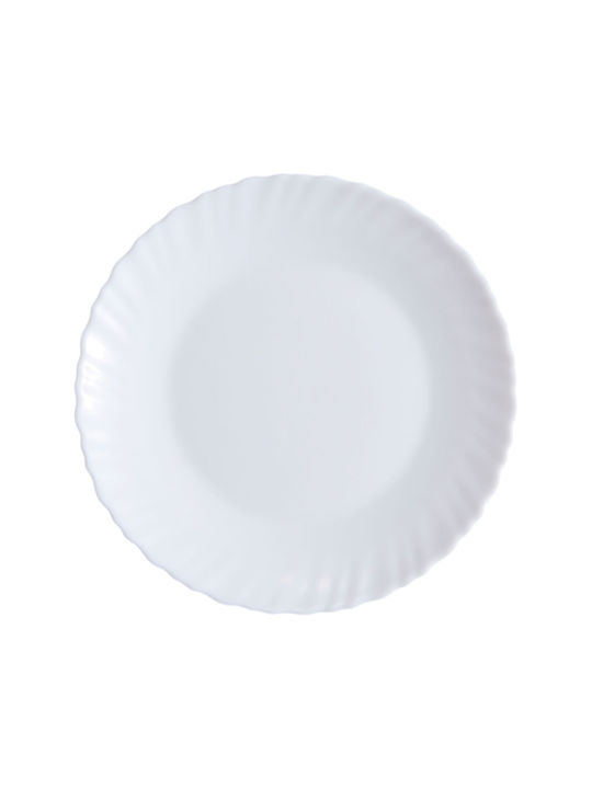 Ankor Πιάτο Ρηχό Γυάλινο Λευκό 26.5cm