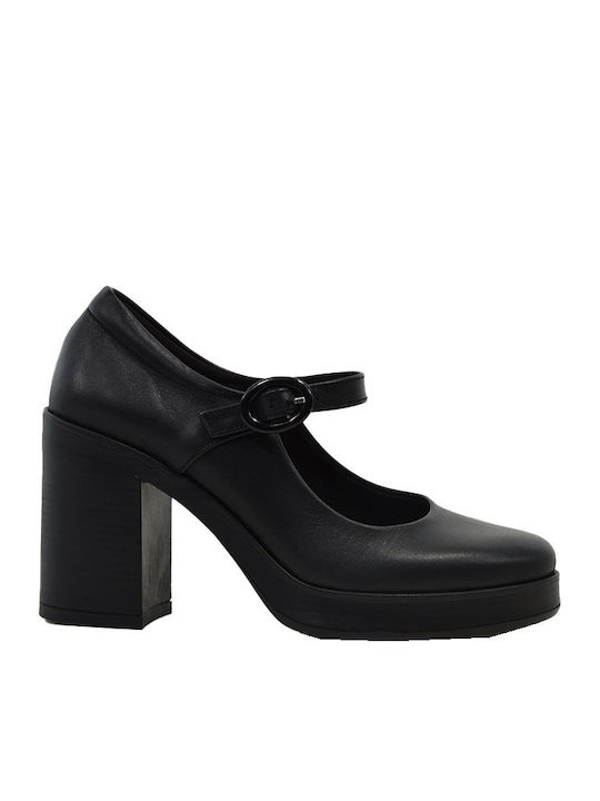Ragazza Leder Pumps mit Riemchen Schwarz